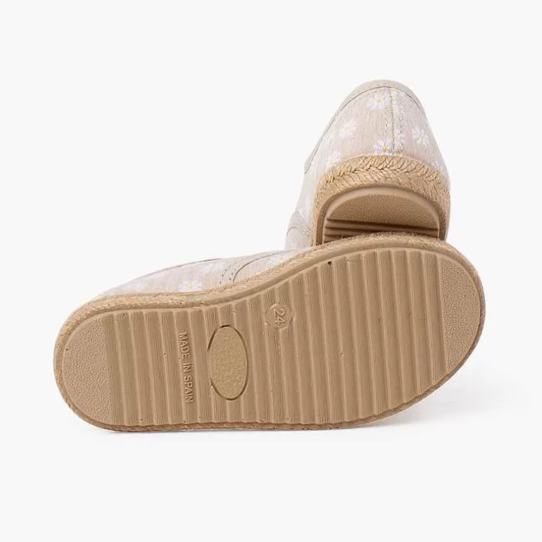 Shop Pisamonas Blucher Margaritas Cordones Y Suela Yute Color Beige