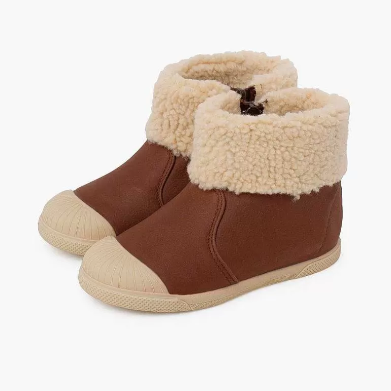 Discount Pisamonas Botas Cuero Vegano Cremallera Color Marron