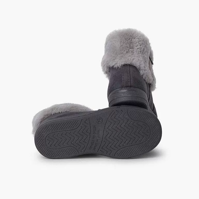 Sale Pisamonas Botas Niña Cuello Vuelto Pelo Con Cremallera