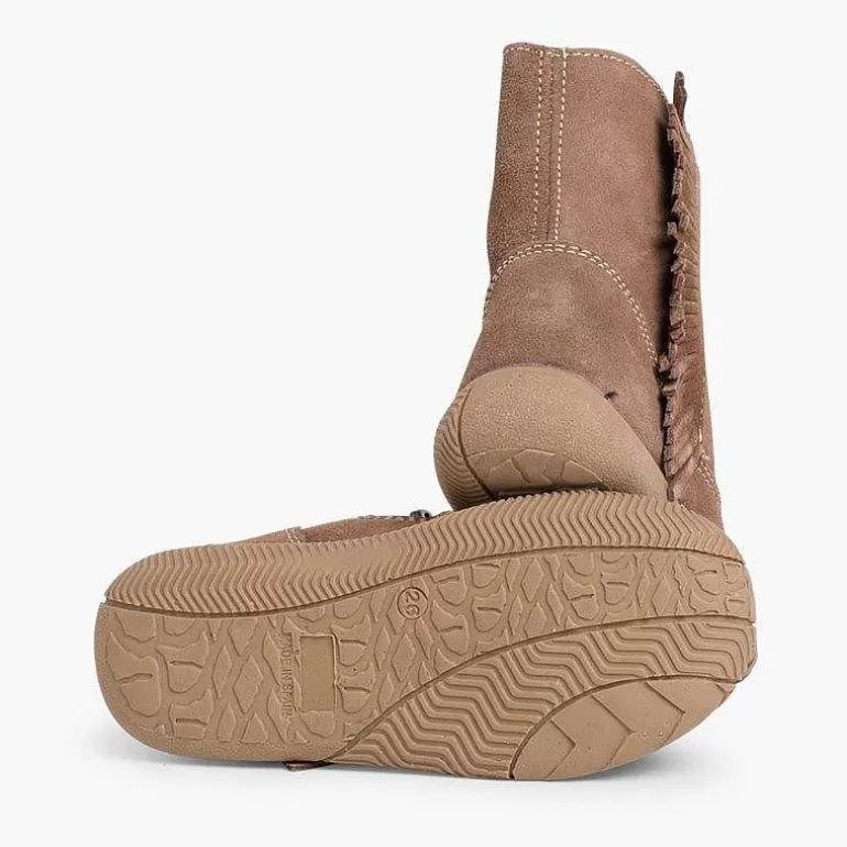 Flash Sale Pisamonas Botas Niñas Serraje Con Flecos Color Topo