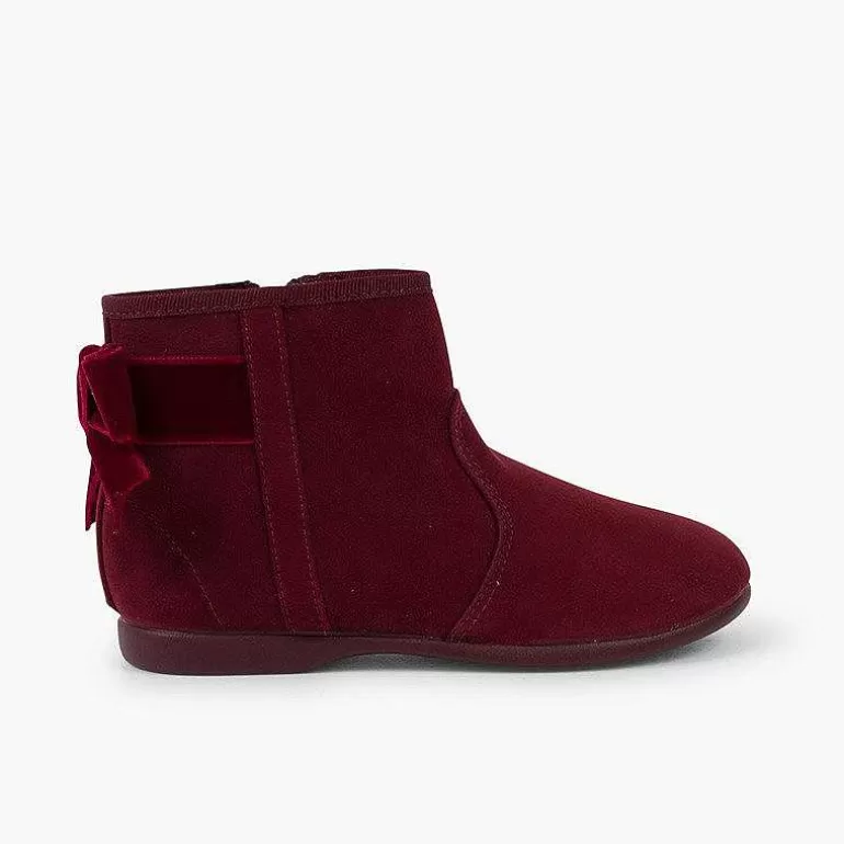 Discount Pisamonas Botines Con Lazo Terciopelo Y Cremallera