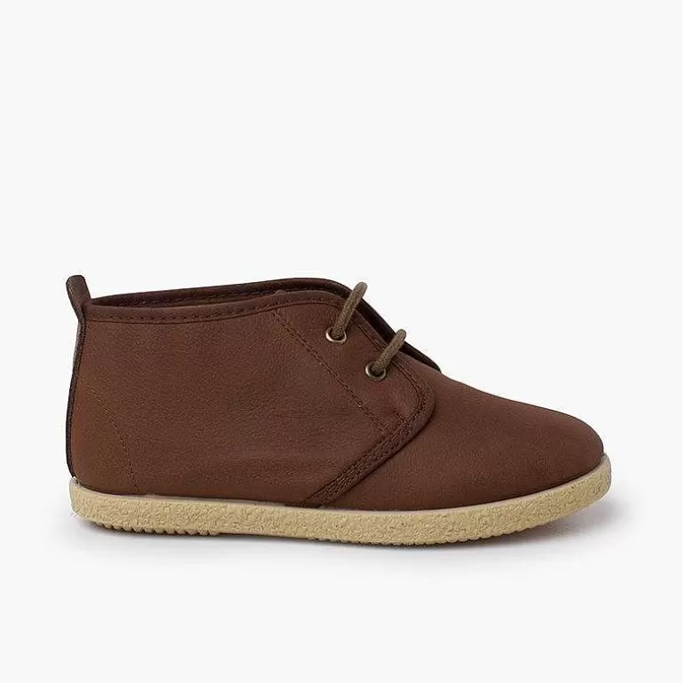 Clearance Pisamonas Botita Cuero Vegano Cordones