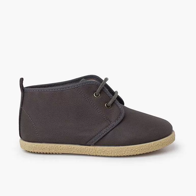 Clearance Pisamonas Botita Cuero Vegano Cordones