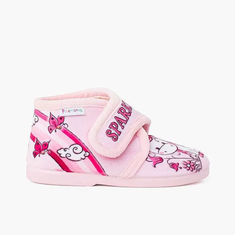 New Pisamonas Botitas Casa Sparkly Cierre Adherente Color Rosa