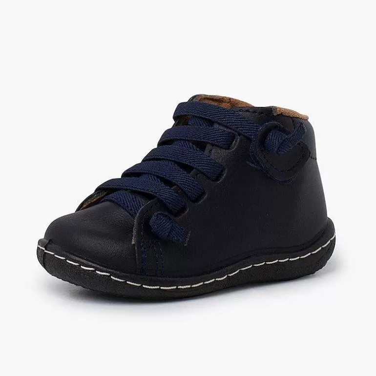 Outlet Pisamonas Botitas Piel Lavable Niños Cordones Elasticos