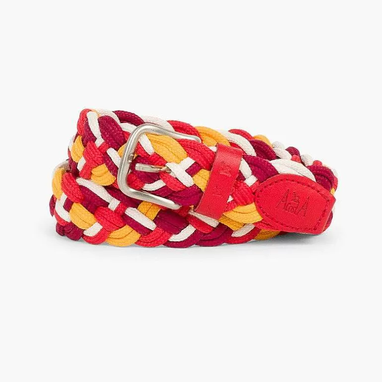 Flash Sale Pisamonas Cinturon Trenzado Multicolor Niños Color Burdeos/Rojo