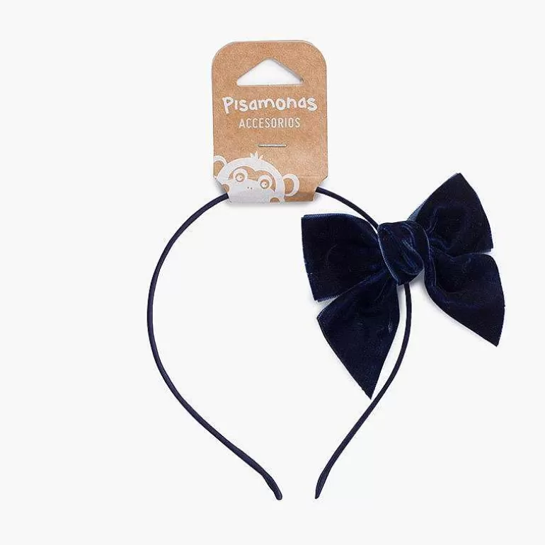 New Pisamonas Diadema Raso Con Lazo Terciopelo