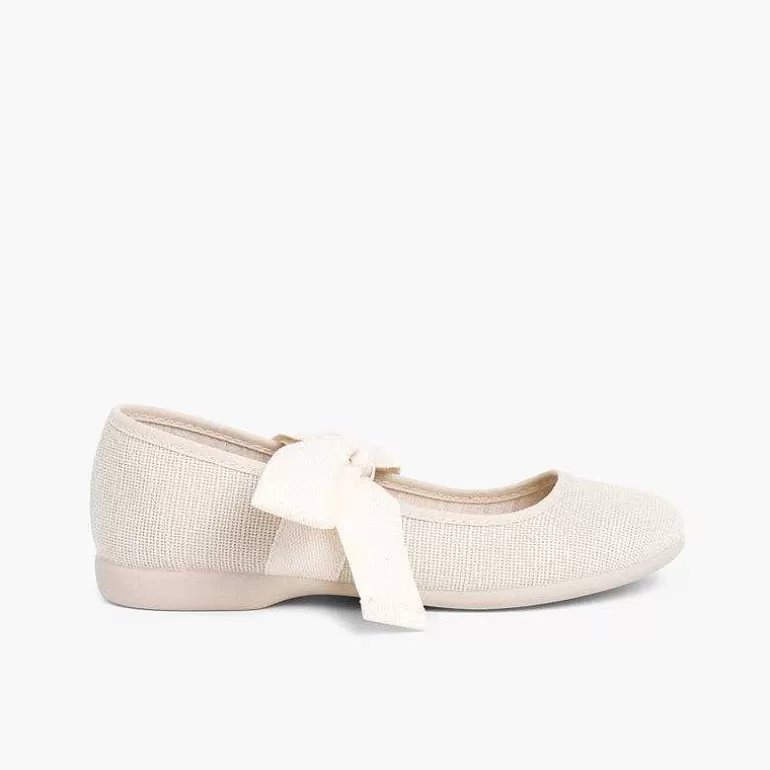 Outlet Pisamonas Mercedita Lino Con Lazo Crudo