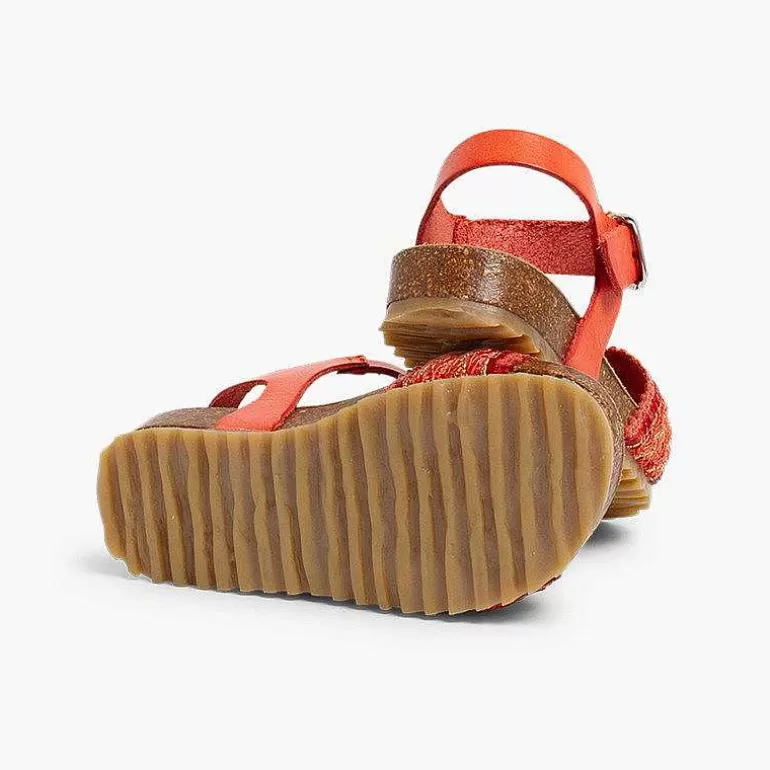 Cheap Pisamonas Sandalias Bio Niña Piel Y Cinta Tejido