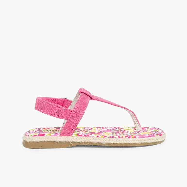 Outlet Pisamonas Sandalias De Dedo Niña Lona Tira Adherente