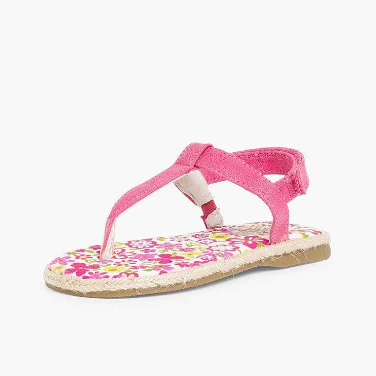 Outlet Pisamonas Sandalias De Dedo Niña Lona Tira Adherente