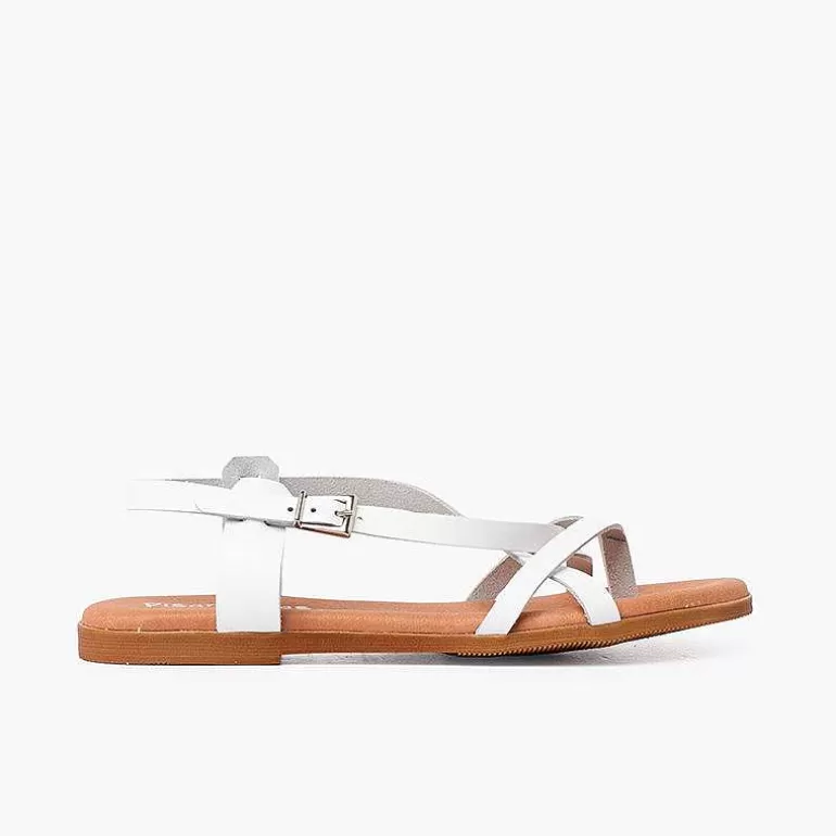 Store Pisamonas Sandalias Mujer Dedo Piel Tiras Cruzadas