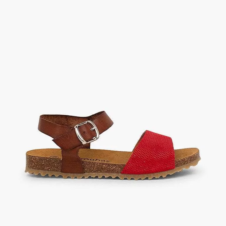Fashion Pisamonas Sandalias Niña Bio Cuero Niña Y Serraje Grabado