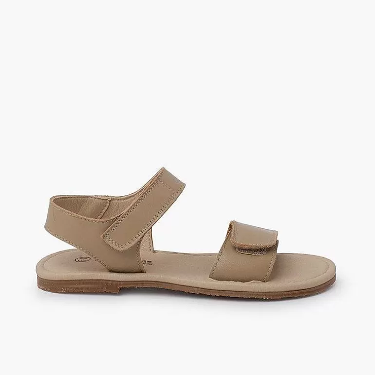 Online Pisamonas Sandalias Niña En Piel Con Tiras Adherentes
