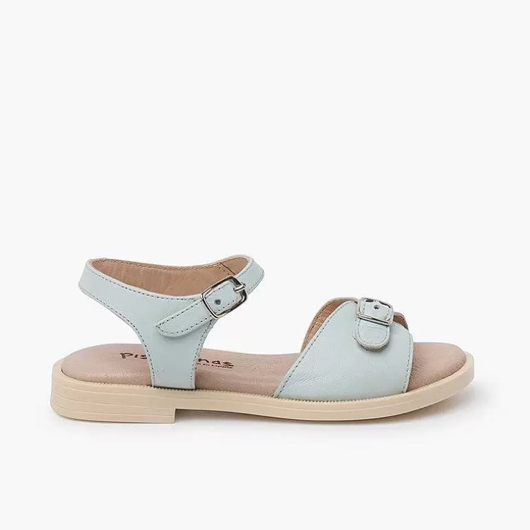 Fashion Pisamonas Sandalias Niña En Piel. Pala Hebilla