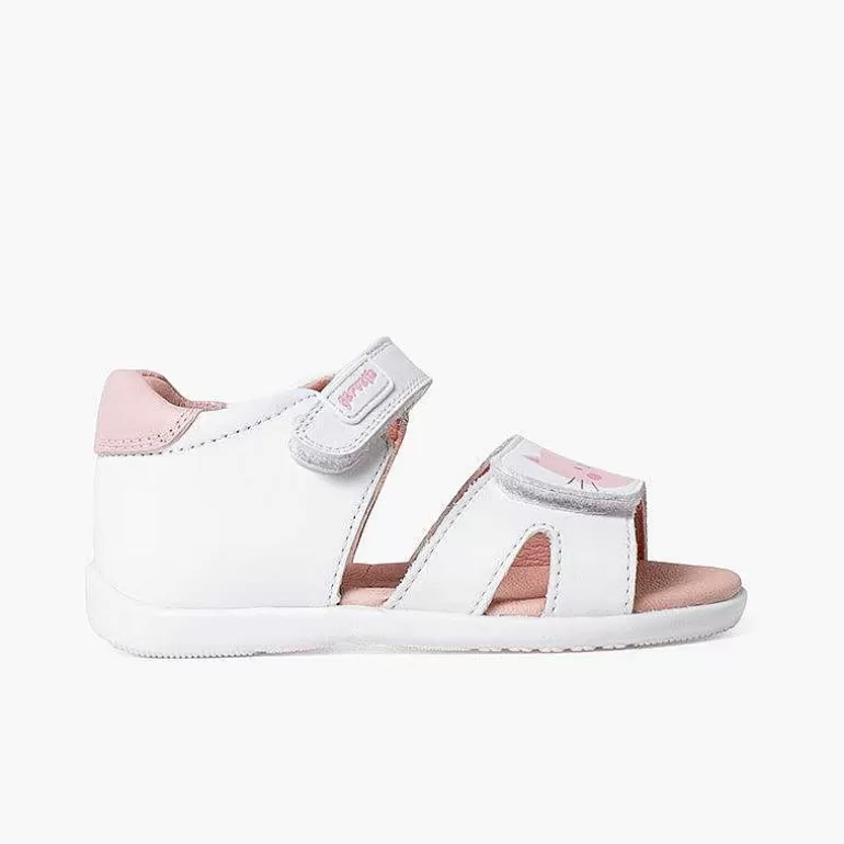 Cheap Pisamonas Sandalias Niña Gato Y Raton Con Doble Cierre Adherente Color Blanco