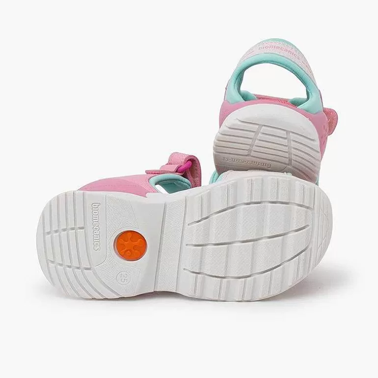 Flash Sale Pisamonas Sandalias Niña Lona Doble Cierre Biomecanics Color Rosa