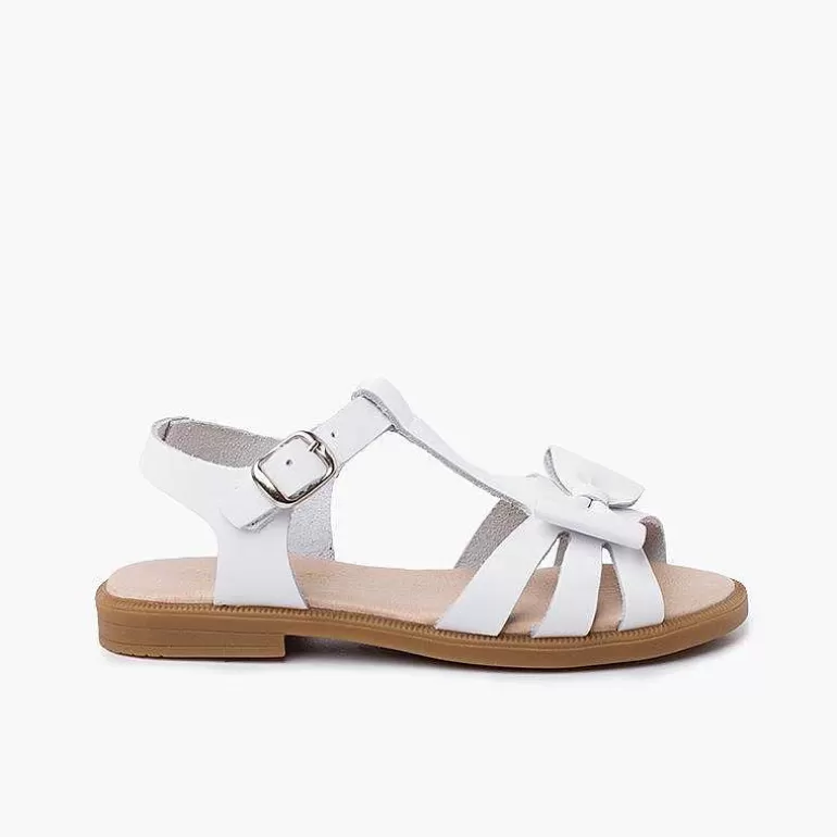 Fashion Pisamonas Sandalias Niña Piel Lazo Cierre Hebilla