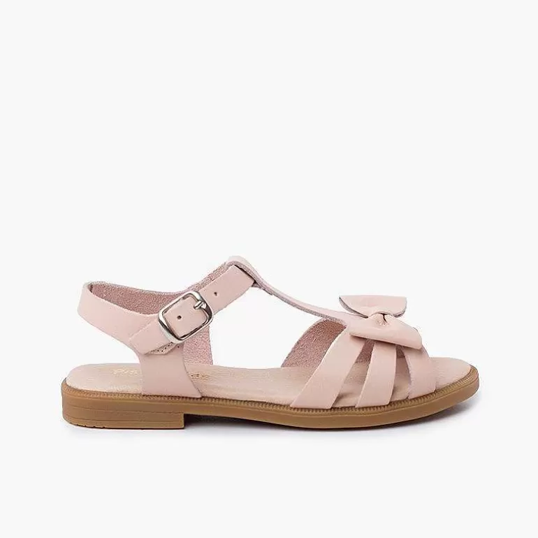 Fashion Pisamonas Sandalias Niña Piel Lazo Cierre Hebilla