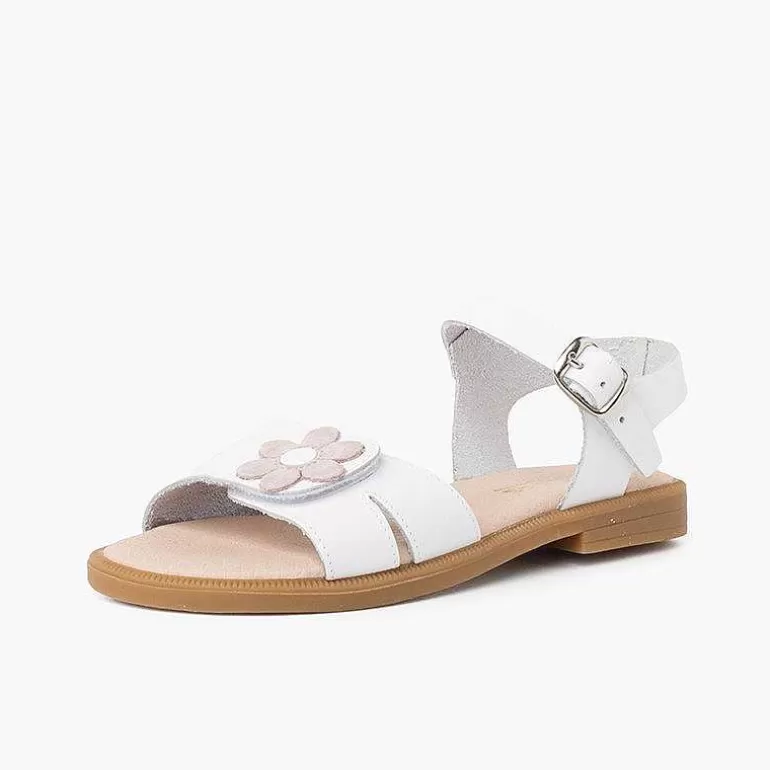 Flash Sale Pisamonas Sandalias Niña Tira Ancha Adherente Flor Cierre Hebilla