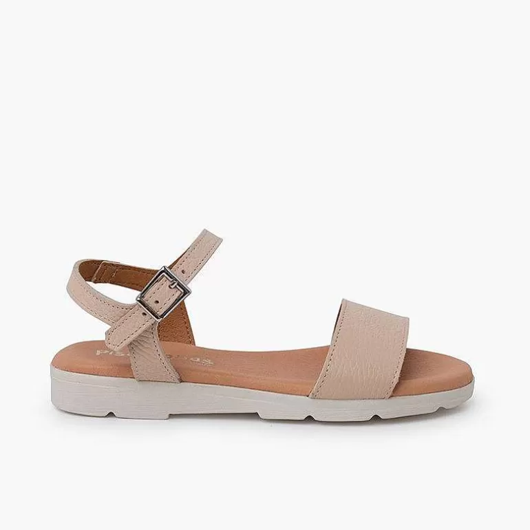 Outlet Pisamonas Sandalias Niña Y Mujer En Piel Con Plantilla De Gel