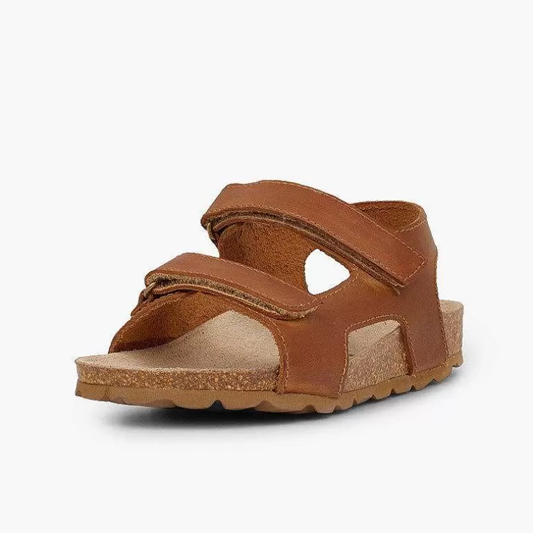 Fashion Pisamonas Sandalias Piel Bio Niño Doble Tira Adherente