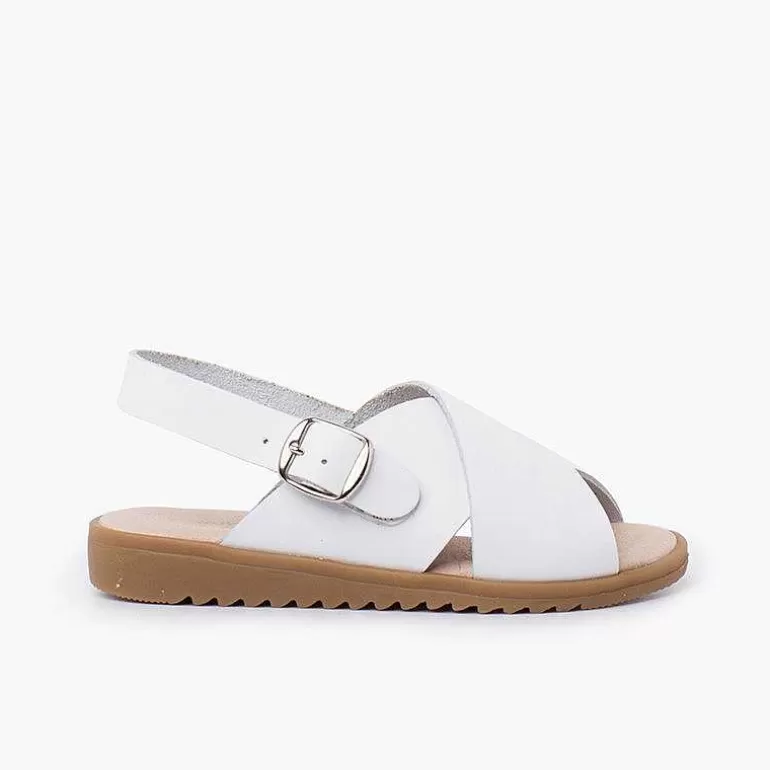 Flash Sale Pisamonas Sandalias Unisex Piel Cruzada Tiras Anchas