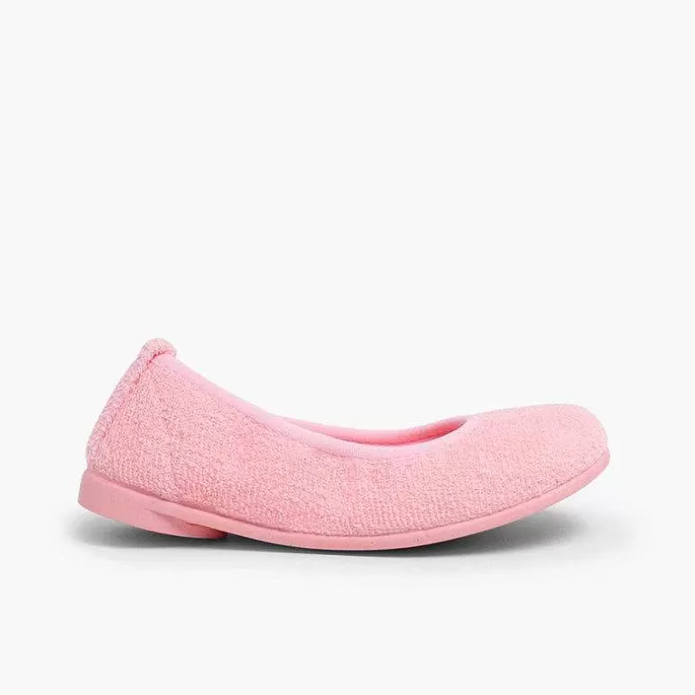 Sale Pisamonas Zapatilla Casa Niña Rizo Toalla Bailarina