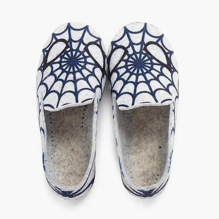 Outlet Pisamonas Zapatillas Bajas Andar Por Casa Tela Arana Color Gris Y Azul