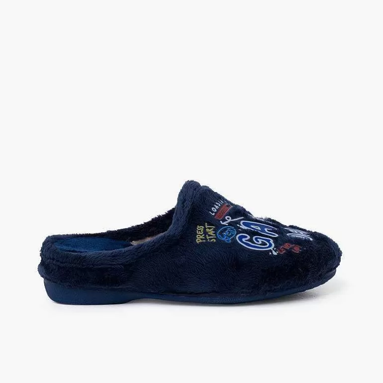 Sale Pisamonas Zapatillas Casa Tipo Zueco Gaming Color Azul Marino