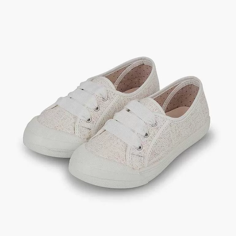 Flash Sale Pisamonas Zapatillas Lino Purpurina Niña
