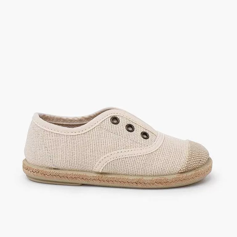 Store Pisamonas Zapatillas Lino Sin Cordones Puntera Yute