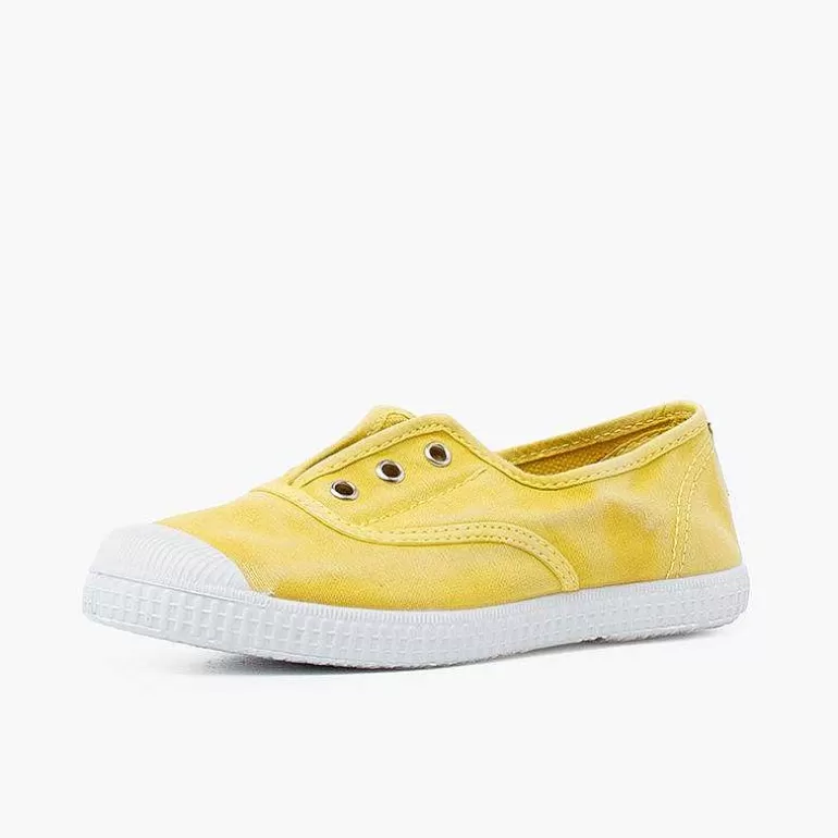 Store Pisamonas Zapatillas Lona Efecto Desgastado Sin Cordones