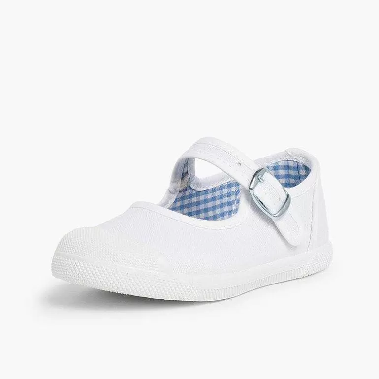 Cheap Pisamonas Zapatillas Lona Niña Con Hebilla Y Puntera De Goma