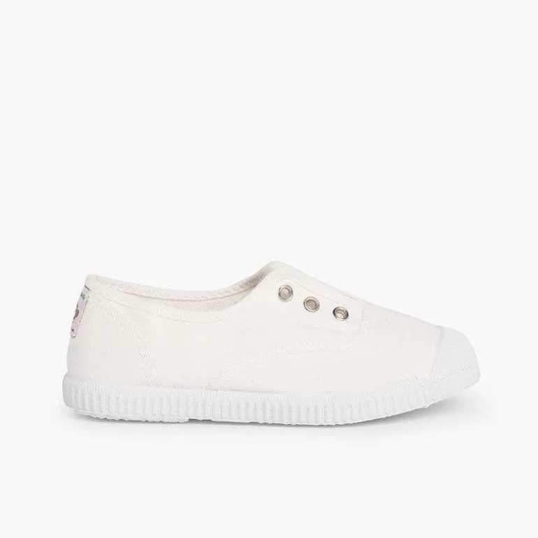 Store Pisamonas Zapatillas Lona Punta Goma Sin Cordones