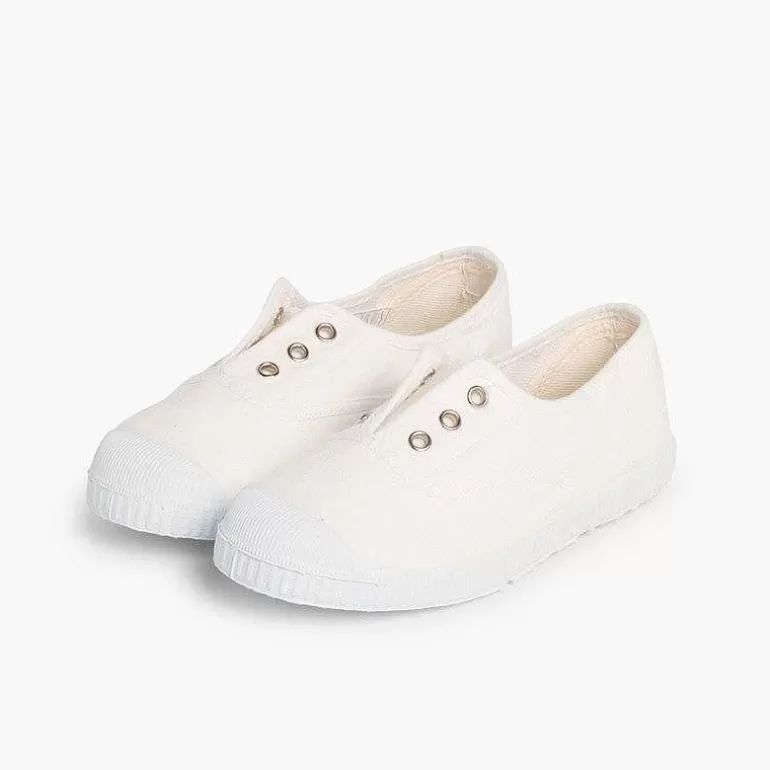 Store Pisamonas Zapatillas Lona Punta Goma Sin Cordones