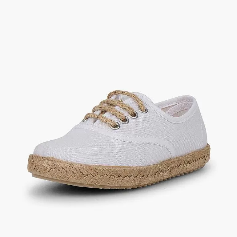 Hot Pisamonas Zapatillas Niños Suela Y Cordones Yute