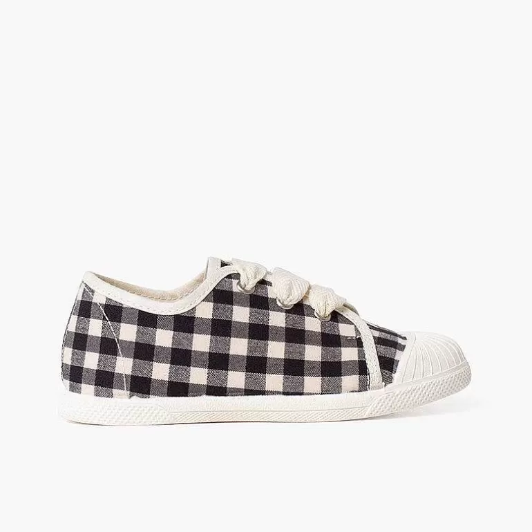 Online Pisamonas Zapatillas Vichy Puntera Goma Cordones Cinta Color Negro
