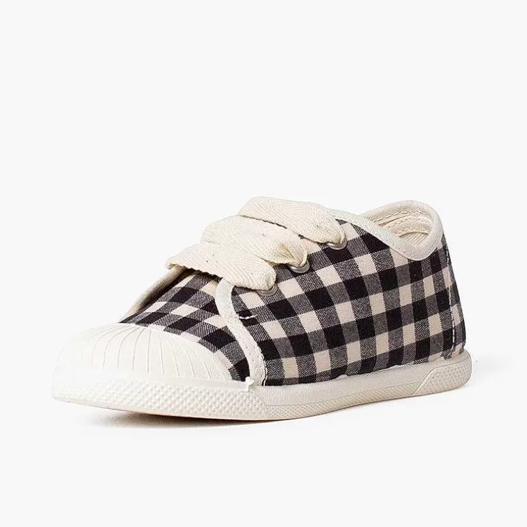 Online Pisamonas Zapatillas Vichy Puntera Goma Cordones Cinta Color Negro