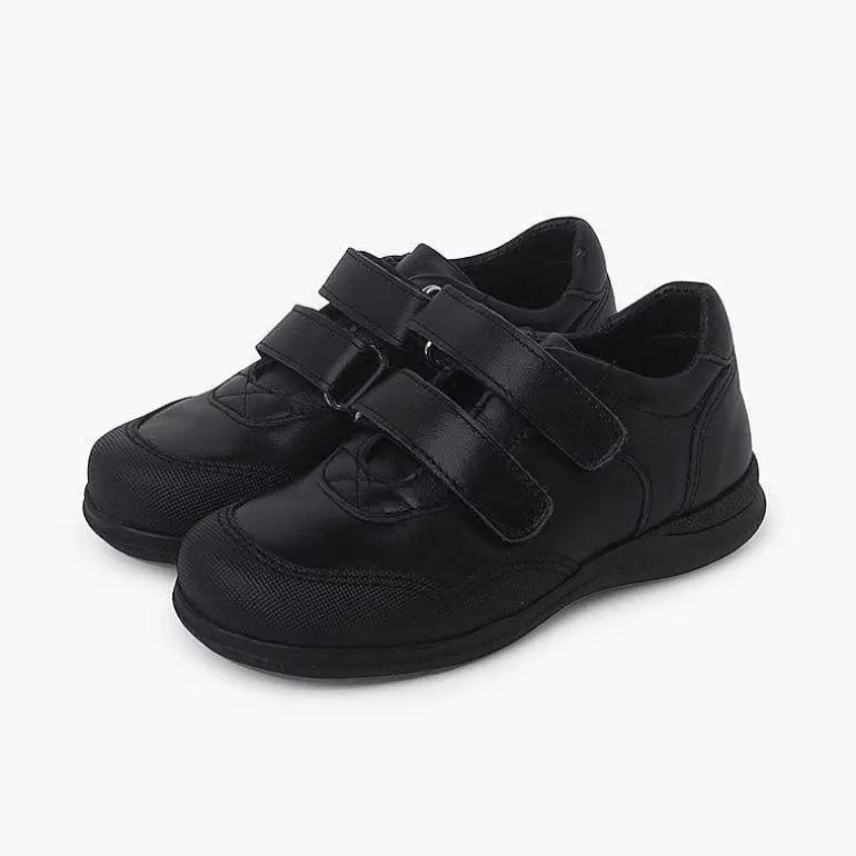Clearance Pisamonas Zapatos Colegiales Puntera Reforzada Doble Cierre Color Negro