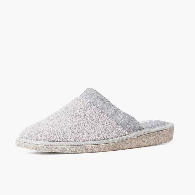 New Pisamonas Zuecos Casa Toalla Con Topitos Color Gris